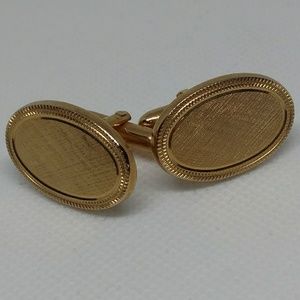 Vintage Avon Cufflinks Textured Gold tone Ovals